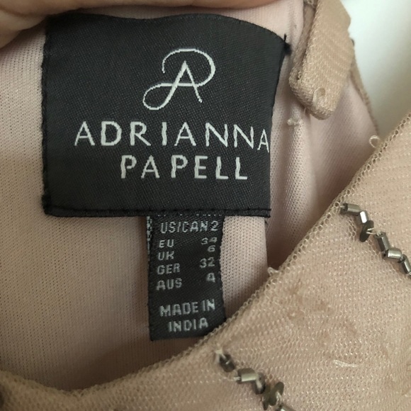 Adrianna Papell Dress in taupe/pink- beaded - Picture 6 of 7